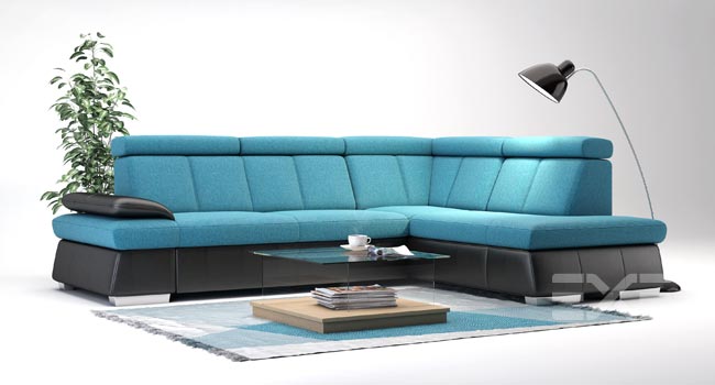 Upholstered furniture in 3D studio