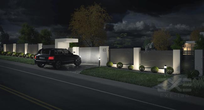 Exterior rendering - gate and fence