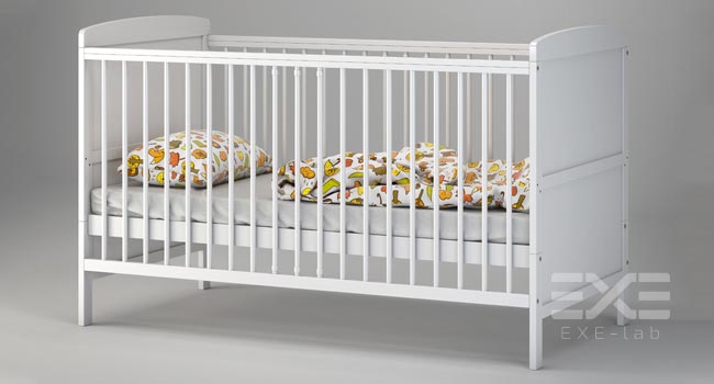 3D model of cot bed in 3D studio