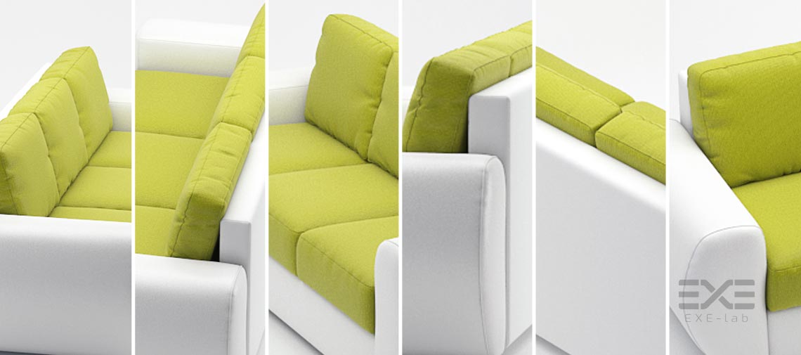 Photorealistic visualization of furniture - sofa